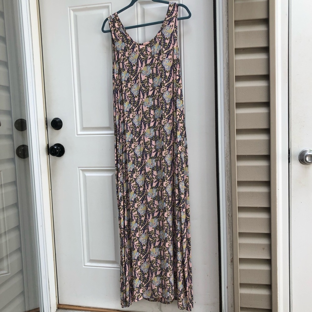 FLAX Sleeveless Pink Patterned Maxi Dress